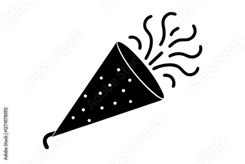 Party popper silhouette vector illustration
