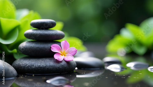Smooth Stones and Flowers, Zen Garden