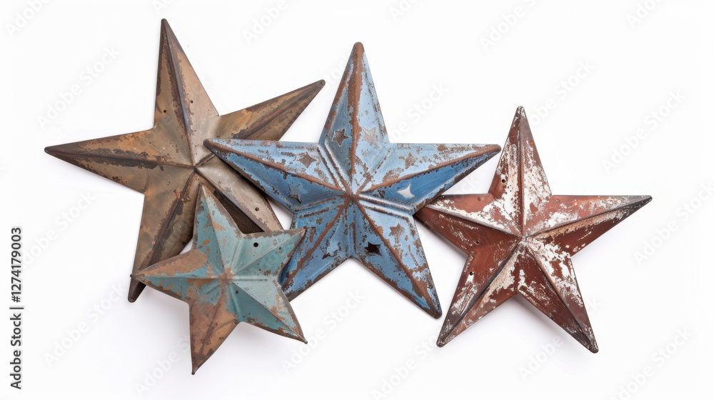 Obraz premium rusty metal star isolated on white