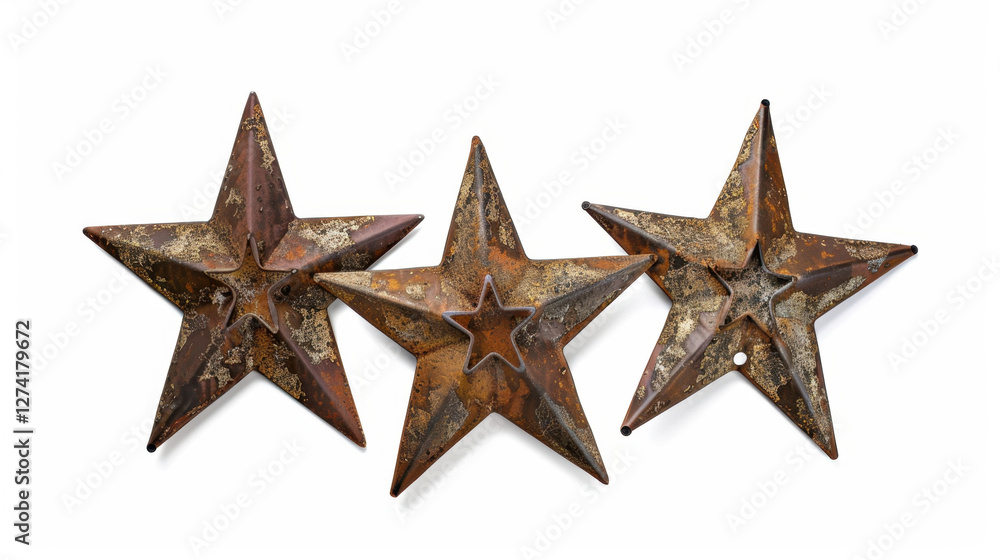 Obraz premium rusty metal star isolated on white