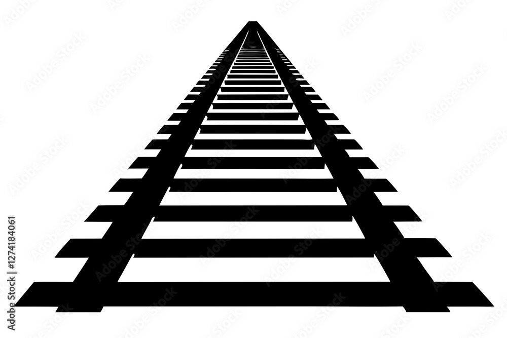 Railway train track vector silhouette Railway train track vector silhouette