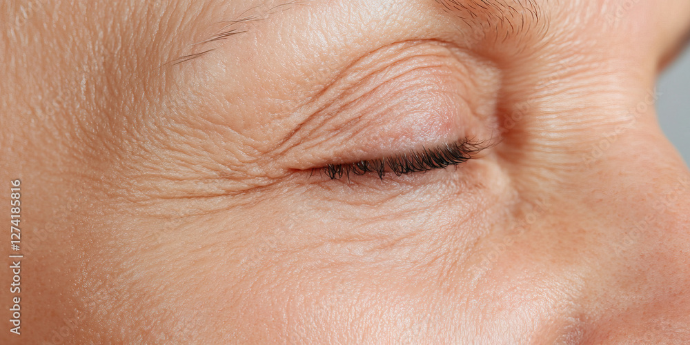 Close-up of Eye and Periorbital Wrinkles Close-up of Eye and Periorbital Wrinkles