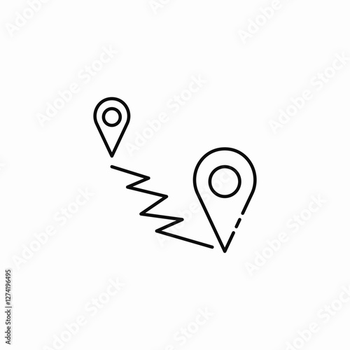 complex route icon sign vector