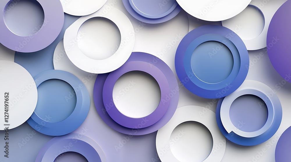 Abstract Overlapping Circles in Shades of Purple and White Abstract Overlapping Circles in Shades of Purple and White