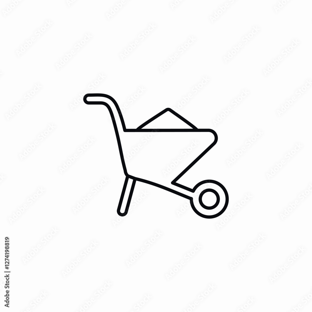 filled wheelbarrow icon sign vector filled wheelbarrow icon sign vector