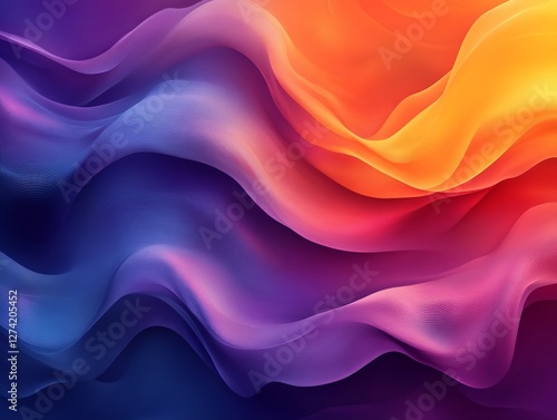 Wallpaper Mural Abstract Aurora: Mesmerizing Flowing Waves of Purple, Orange, and Yellow Gradients in a Captivating Digital Art Landscape with Fluid Motion. Torontodigital.ca
