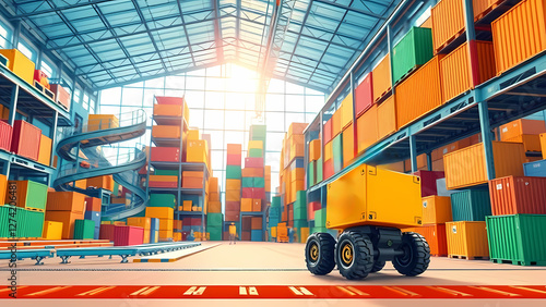 Exploring a Colorful Warehouse Full of Containers
