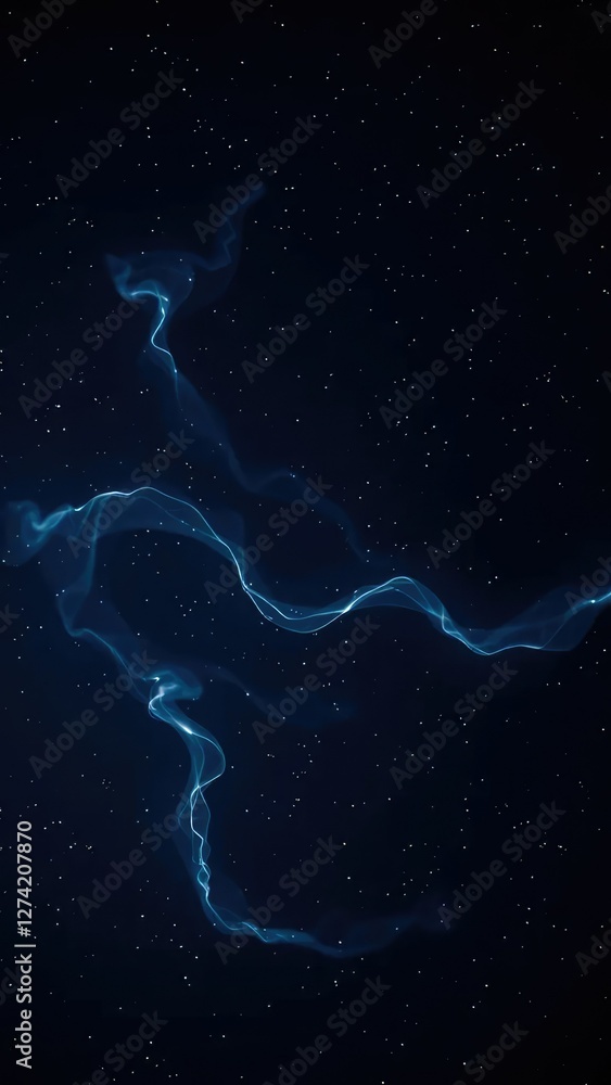 Glowing wisps of gas dance across the night sky, dark, wisps Glowing wisps of gas dance across the night sky, dark, wisps
