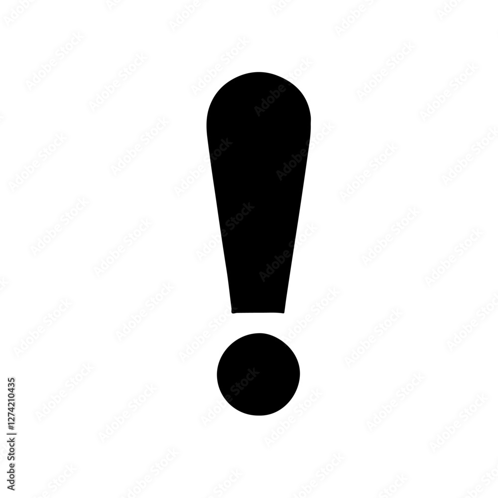 Black Exclamation mark silhouette vector icon sign symbol illustration design. Black Exclamation mark silhouette vector icon sign symbol illustration design.