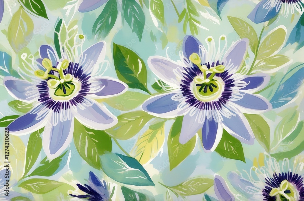 Fototapeta premium Vintage colorful fantasy dreamy abstract blooming botanical flowers seamless patterns illustration, nature theme concept texture design. 