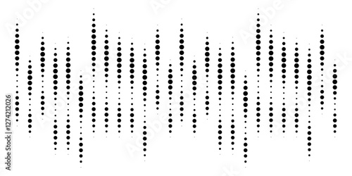 Set of halftone dots gradient pattern texture isolated on white background. Straight dotted spots using halftone circle dot raster texture. Vector blot half tone collection.