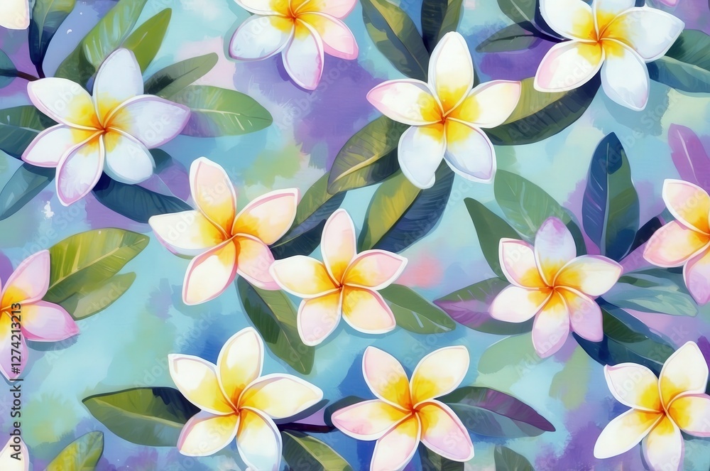 Fototapeta premium Vintage colorful fantasy dreamy abstract blooming botanical flowers seamless patterns illustration, nature theme concept texture design. 