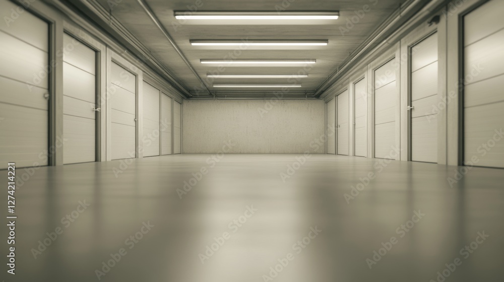 Empty underground parking garage, modern design, empty spaces, for advertising use Empty underground parking garage, modern design, empty spaces, for advertising use