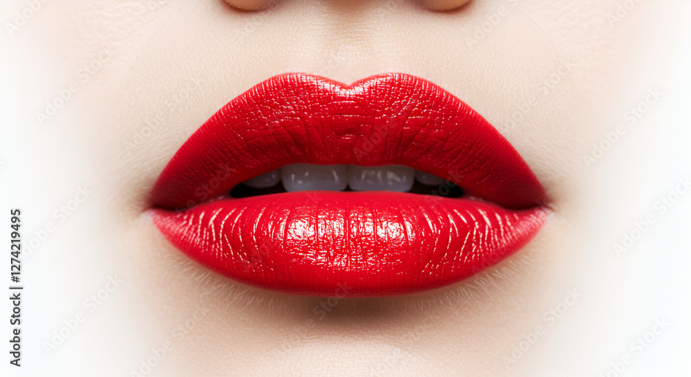 red lips closeup
