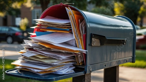 Mailbox overflowing with letters