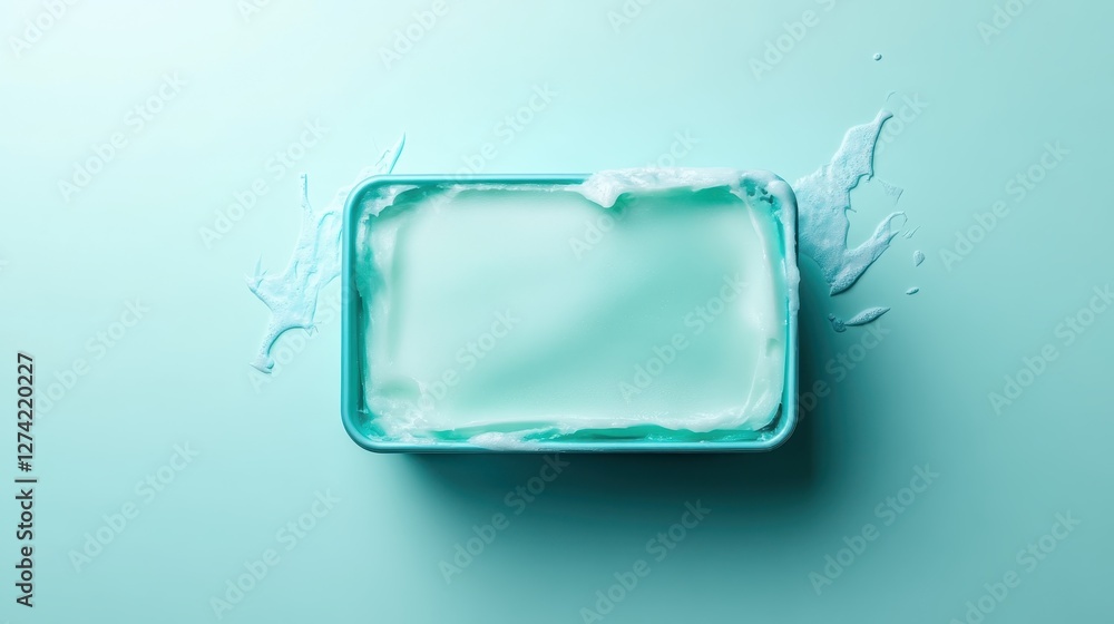 This image shows an empty mint cream container with splash effects around it, embodying a sense of creativity and playful energy, inviting viewers to indulge their imagination. This image shows an empty mint cream container with splash effects around it, embodying a sense of creativity and playful energy, inviting viewers to indulge their imagination.