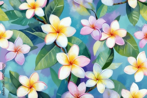 Vintage colorful fantasy dreamy abstract blooming botanical flowers seamless patterns illustration, nature theme concept texture design.
