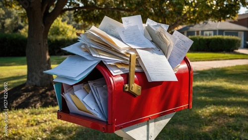 Mailbox overflowing with letters