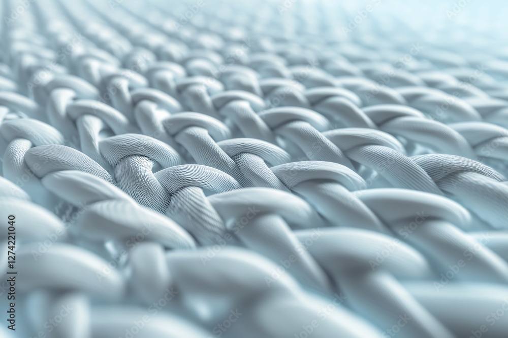 Fototapeta premium Close-Up View of Textured White Woven Pattern for Design Elements