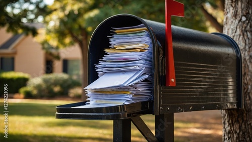 Mailbox overflowing with letters