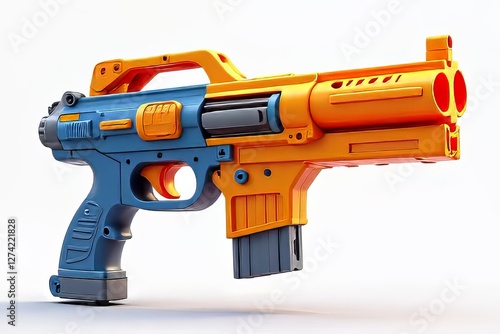 Colorful Toy Gun with Orange and Blue Design