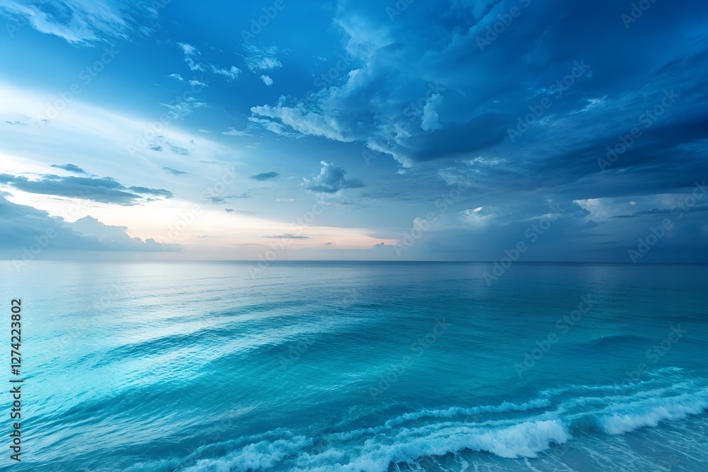 Obraz premium Serene Blue Gradient Abstract Background: Modern Minimalist Design with Oceanic Tones and Subtle Textures for Digital and Print Media