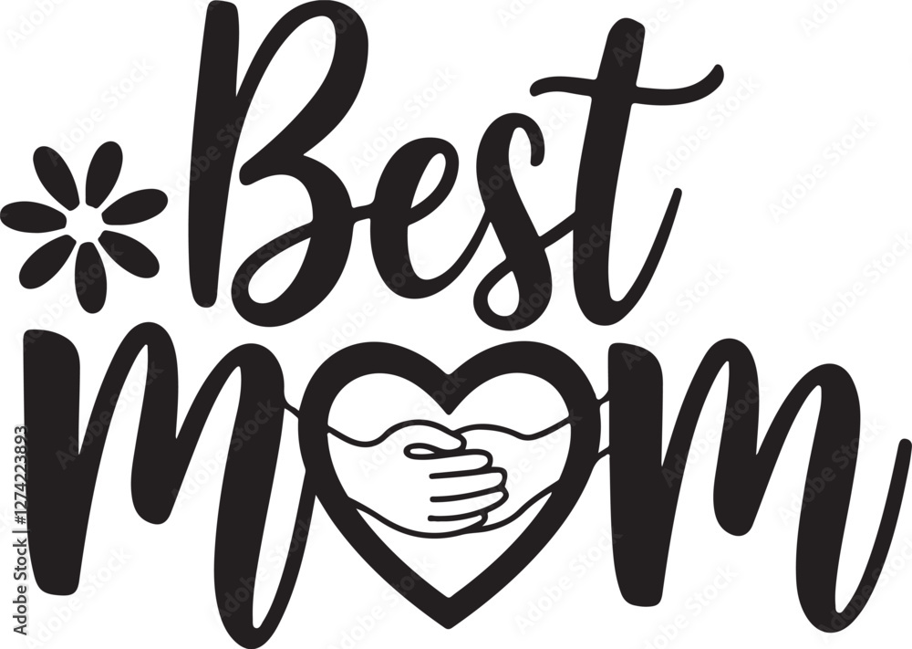 Fototapeta premium Best mom design of typography.