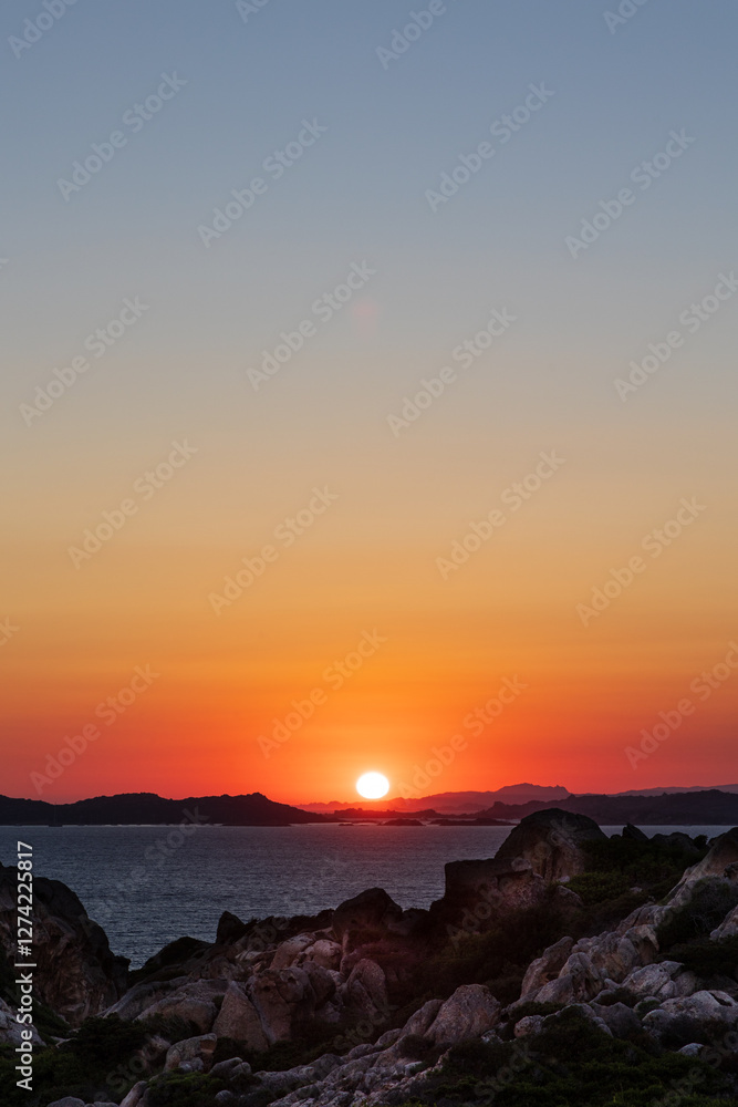 Obraz premium Tramonto, isola della Maddalena, Sardegna