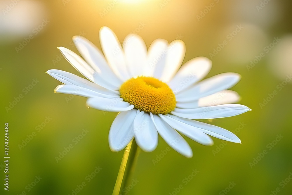 Fototapeta premium Delicate White Daisy in Sunlight Close-Up
