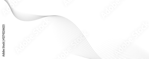 Abstract gray wave dynamic curve lines background. Energy technology concept modern backdrop design for business, presentation, banner.