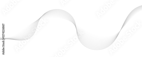Abstract gray wave dynamic curve lines background. Energy technology concept modern backdrop design for business, presentation, banner.