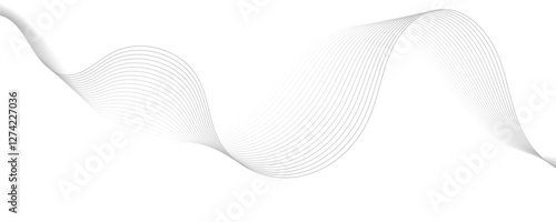 Abstract gray wave dynamic curve lines background. Energy technology concept modern backdrop design for business, presentation, banner.