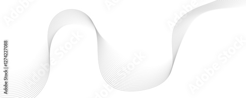 Abstract gray wave dynamic curve lines background. Energy technology concept modern backdrop design for business, presentation, banner.