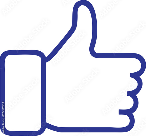 thumb up icon, like sign, like symbol, vector illustration