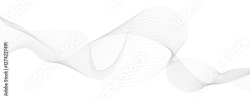 Abstract gray wave dynamic curve lines background. Energy technology concept modern backdrop design for business, presentation, banner.