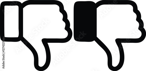 Thumb down, icon set, dislike symbol, vector illustration