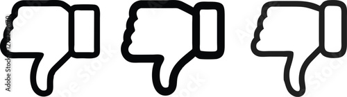 Thumb down, icon set, dislike symbol, vector illustration