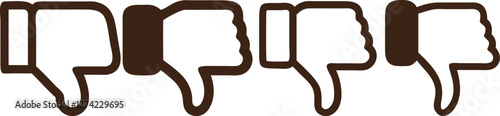 Thumb down, icon set, dislike symbol, vector illustration