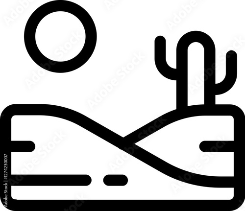 Desert line vector icon 