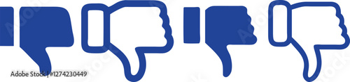 Thumb down, icon set, dislike symbol, vector illustration