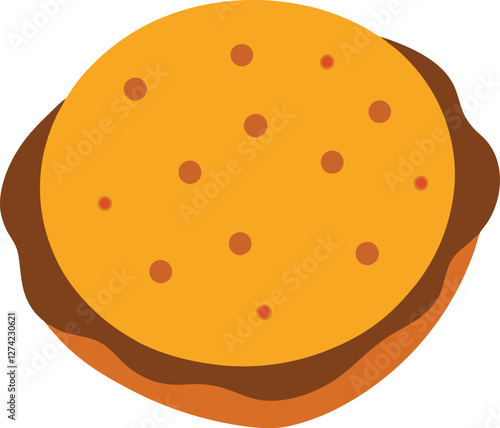 Chapati bread in India vector.