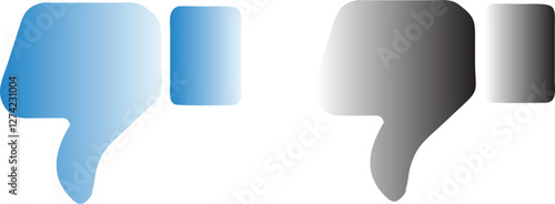 Thumb down, icon set, dislike symbol, vector illustration