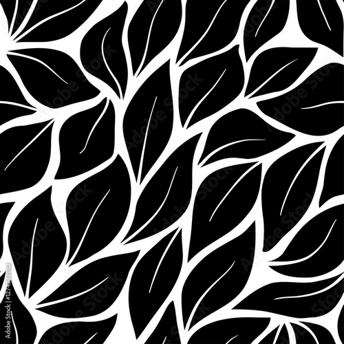 Black and white floral pattern