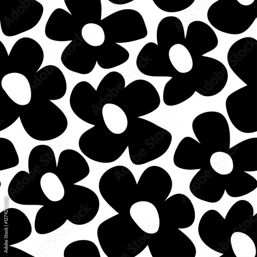 Black and white floral pattern