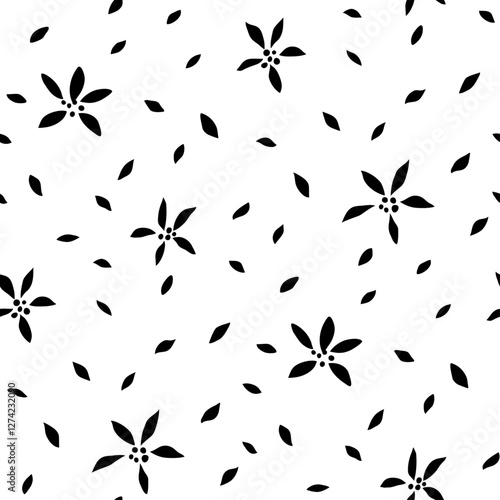 Black and white floral pattern