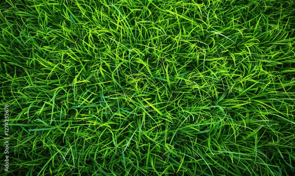 Lush green blades of grass in field for lawn care, nature backgrounds, agriculture, texture use Lush green blades of grass in field for lawn care, nature backgrounds, agriculture, texture use