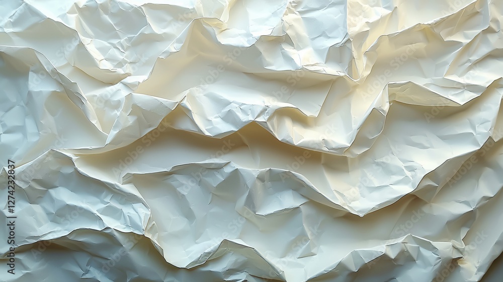 Obraz premium Crumpled white paper texture background