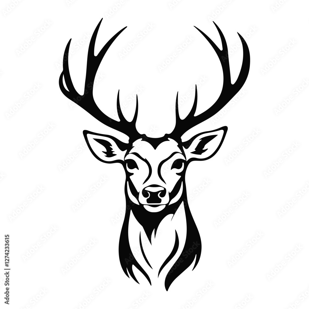 Majestic Wild Deer in Serene Forest Landscape Majestic Wild Deer in Serene Forest Landscape