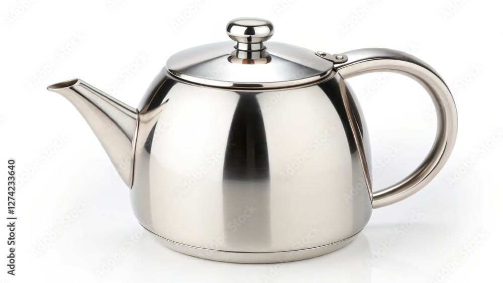 Stainless Steel Teapot on White Background Stainless Steel Teapot on White Background
