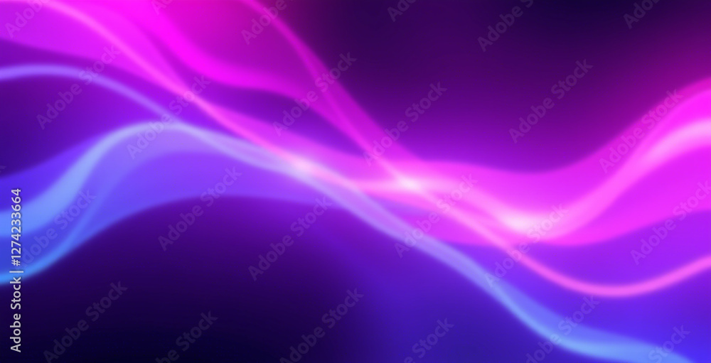 Naklejka premium Dark purple pink blue color gradient background blurred neon color flow, grainy texture effect, futuristic banner design